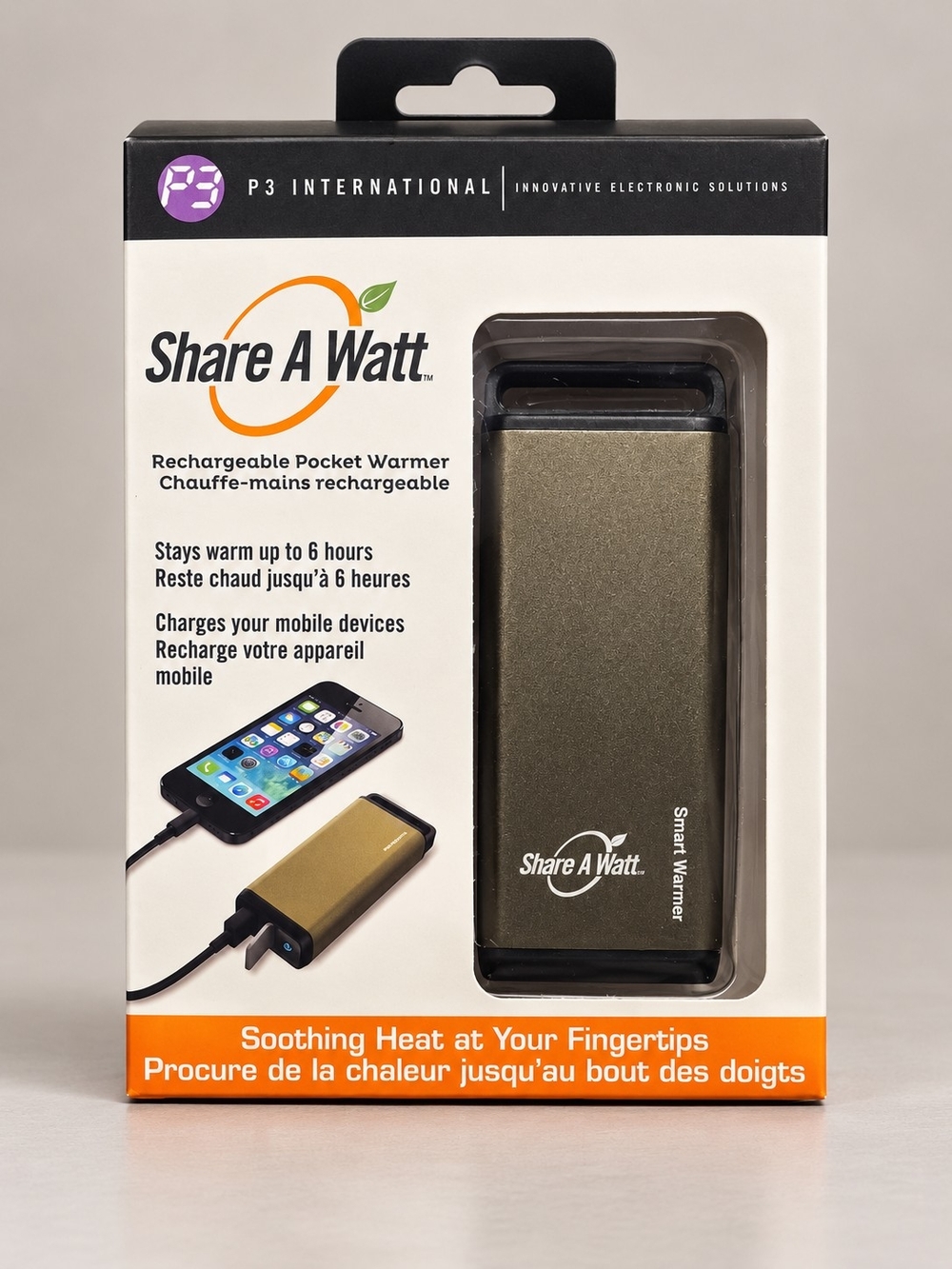 Share A Watt Rechargeable Pocket Warmer Phone Charger Combo - NIB